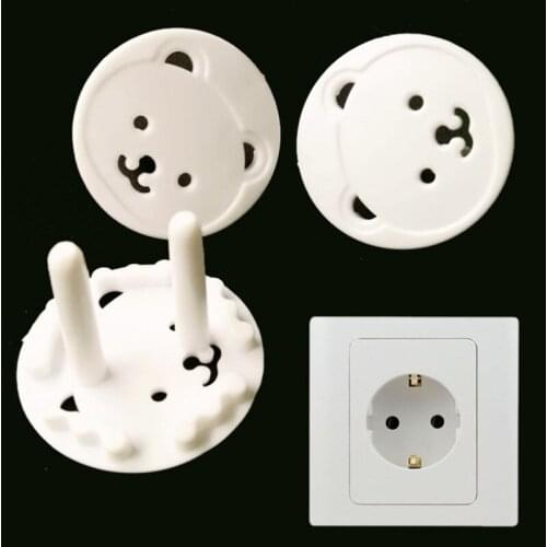 5/10pcs Bear EU Power Socket Electrical Outlet Baby Kids Child Safety Guard Protection Anti Electric Shock Plugs Protector Cover