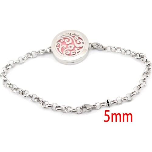 5pcs Ocean 25mm Magnet Aromatherapy Essential Oils Stainless Steel Perfume Diffuser Locket bracelet(length8-9