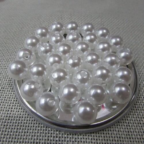 Mobile phone hairdressing essential 4mm-20mm straight hole white pearl DIY originality handwork materia 50g