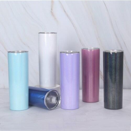 20oz Car Cup Skinny Tumbler Rainbow Paint Straight Cups Hot Sublimation travel mugsSkinny Cup straw bottle