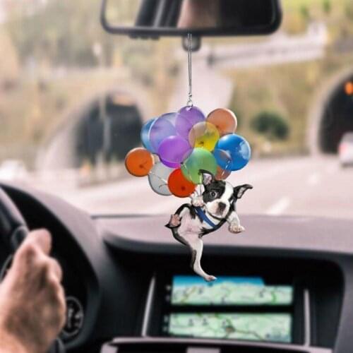 Car Hanging Pendant Ornament Creative Decorative Acrylic Dog Balloon Interior Mirror Pendant Rearview Mirror Pendant for Car
