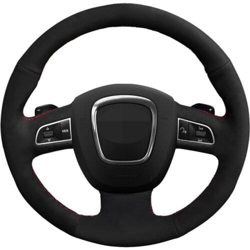 Car Steering Wheel Cover Genuine Leather Suede For Audi A3 8P Sportback A4 B8 Avant A5 8T A6 C6 A8 D3 Q5 8R Q7 4L S3 S4