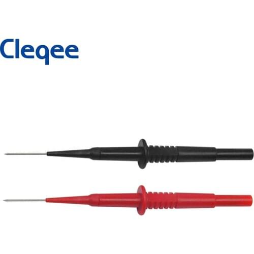 Cleqee P5008 2PCS Multimeter Test Probes Insulation Non-destructive Piercing Needle Red/Black