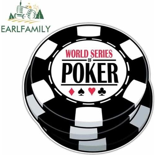 EARLFAMILY 13cm x 12.9cm For Poker Chips Texas Hold'Em Car Stickers And Decals Car Assessoires Cartoon Occlusion Scratch