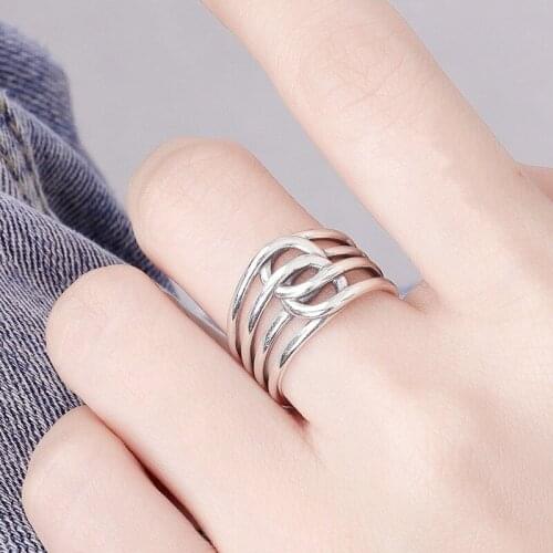 Personality Gothic Vintage Layer Chains Rings For Women Bridal Wedding Engagement Punk Resizable Antique Rings Rock Jewelry