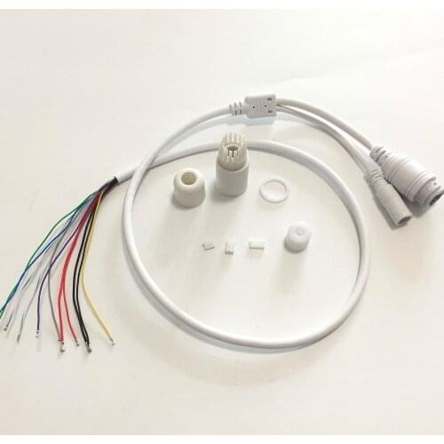 CCTV IP POE Network WiFi HD Camera PCB Module Video Power Weatherproof POE Cable RJ45 Female & DC Male White