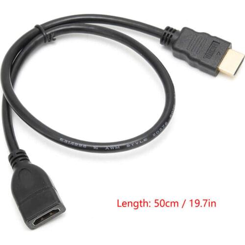 50cm Male to Female Extension Cable HD Multimedia Interface Audio Converter Cable HDMI-Campatible Adapter Cable