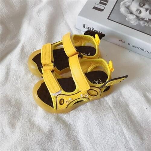 Baby Boys Summer Shoes 1-6 Years Infant Toddler Sandals Kids Soft Leather Beach Shoes Children Closed Toe Beach Sandals 21-30