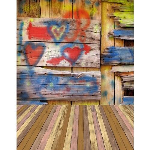 LIFE MAGIC BOX Baby Shower Backdrop Graffiti Wooden Wall Cheap Vinyl Background For Photo S-2571