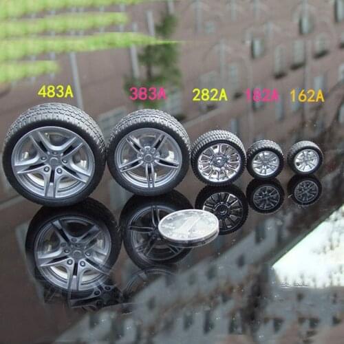 20PCS Miniature Rubber Tires 48mm/38mm/26mm/22mm Mini Wheel Tire in 2/3mm Aperture for DIY Model Car Robot Connecting Parts