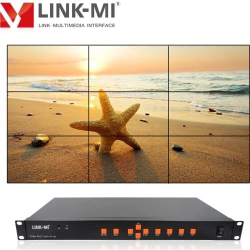 LINK-MI 3x3 Video Wall Controller for 9 TVs support 3x2 2x2 180 degree rotation HDMI VGA USB AV inputs