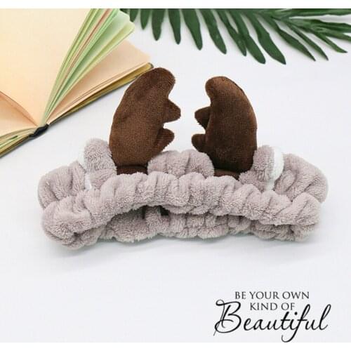 2021 New Soft Warm Coral Yoga Hair Bands Women Girls Wash Hairbands Big-eyed Cute Elk Headband Turban Fashion Hair Accessories