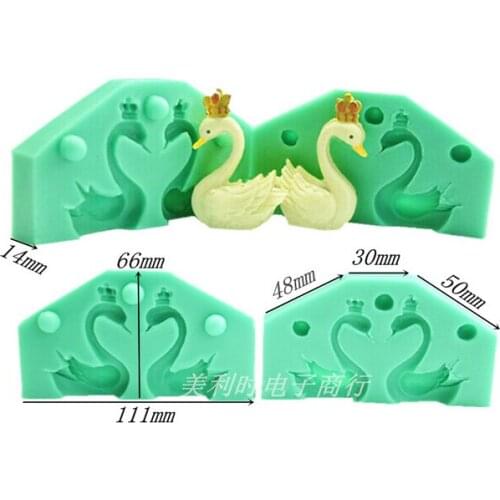 Wholesale Silicone mold K386 3D Swan Shape Decoration Clay mold Fondant cake mold