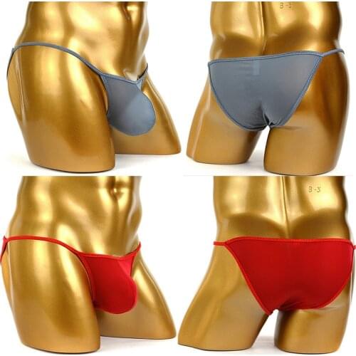 Sexy Mens Tanga String Bikini Bulge Contoured Pouch Silky Soft Colors (for wiast 30"-33")