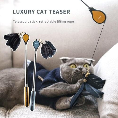 Pet Funny Cat Rod Telescopic Feather Cat Fishing Stick Toy 80cm Bite-resistant Fairy Rod Long Rod Cat Toy Pet Products