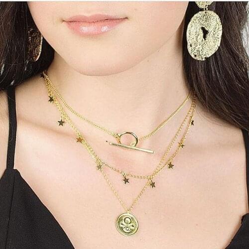 2021 Gold Color Boho Charms Crystal Turkish Evil Eyes Round Gold Plated Pendant Necklace S925 Sterling Ethnic Womens Jewelry