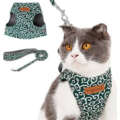 Pet Harness Collar Cat Traction Rope Chest Strap Vest Type Dog Cat Leash Traction Safety Rope