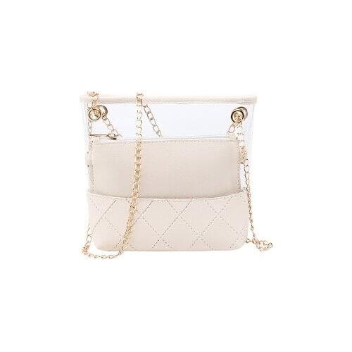 Transparent Jelly Bag For Women Clear Shoulder Bag Mini PVC And Leather Crossbody Messenger Bag Chain Sac Bolso bandolera mujer