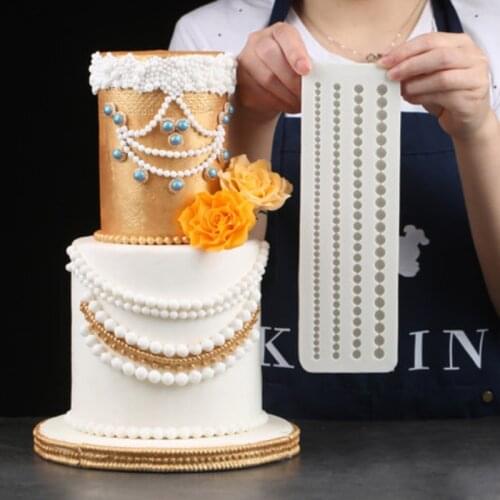 Pearl Strip Border Mould Silicone Mold Fondant Cake Decorating Tool Gumpaste Sugarcraft Chocolate Forms Bakeware