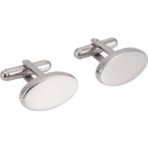 Wollet Jewelry personalise Oval Cufflinks for Men Mens Shirt Simple Cuff Links Business Wedding Gifts 316L Stainless Steel