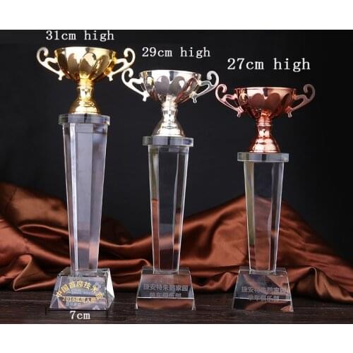 Golden Bowl Metal Trophy Tennis Customized Upscale Team Awards Creative Prize Trophy - Free Lettering Crystal Medal