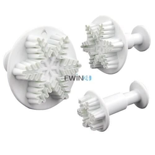 10 Sets(30PCS) X Snowflake Cutter Plunger Cake Fondant Craft Decorating Tool Xmas Gift Free Shipping