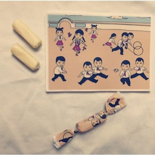 100Pcs/lot Candy Wrapper Happy Student Time Play Twisting Note Wax Paper Wedding Celebrate Party Supplies Sugar Gift Oil Paper