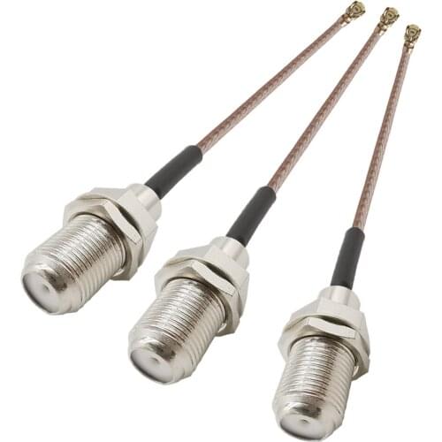 100Pcs F Female to uFL/u.FL/IPX/IPEX-1Female Jack RG178 Coaxial RF Pigtail Cable WIFI 3G Antenna Extension Cable Cord