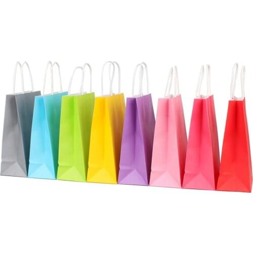 2pcs Gift Paper Bags with Handles Kraft Gift Packing Bags Festival Party Wedding bag for packages