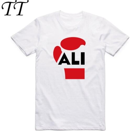 2019 Men Print Clay Muhammad Ali Fashion T Shirt O Neck Short Sleeve Harajuku MMA Fitness Streetwear White T-shirt
