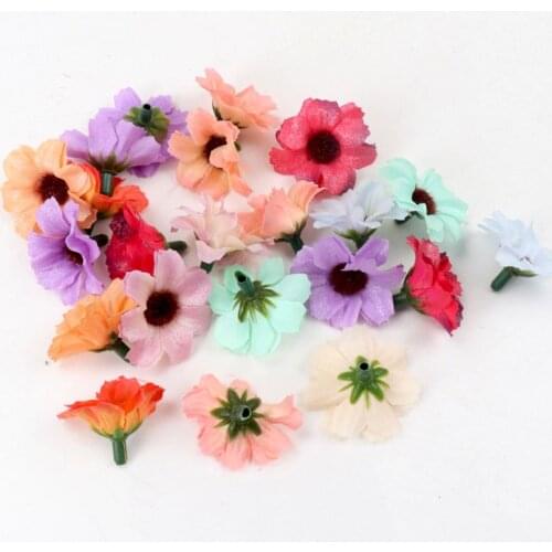 50pcs/lot Artificial Flower 3CM Silk Spring Rose Bride Bouquet Home Wedding Decor Scrapbooking DIY Supplies