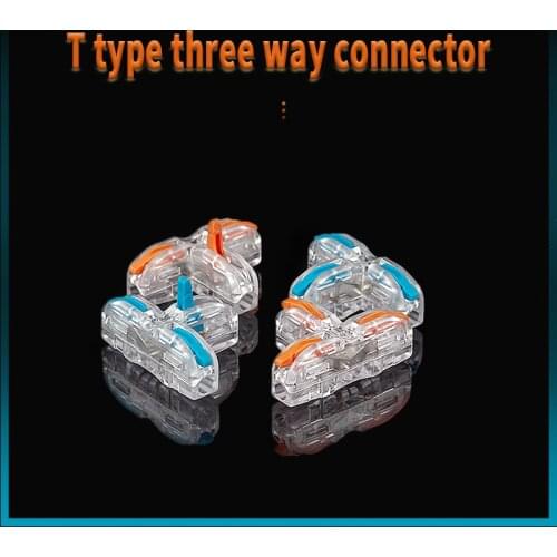 5/10/30Pcs T-type Transparent three-way quick connector cable connector wire connector