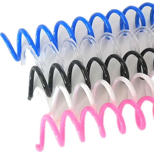 50Pcs 46 Hole Spiral Loose Leaf Binding Ring Coil Notebook Binder Plastic Multiple Sizes Spring Rings Punch Notebook Office Sup