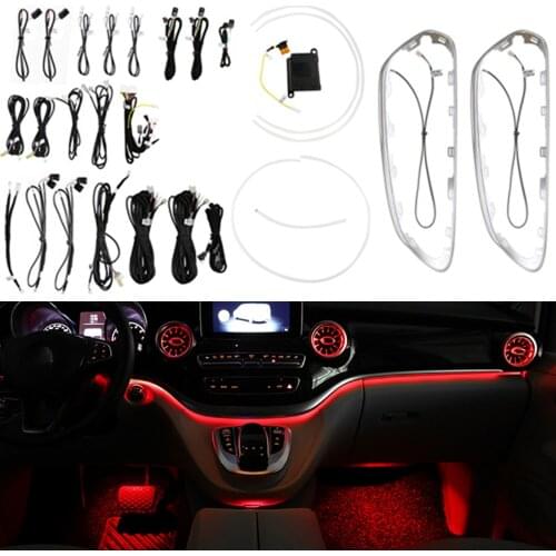 3/64-color Car Synchronous Original Atmosphere Lamp For Mercedes Benz V-class W447 Ambient Light V260 Original Command Control