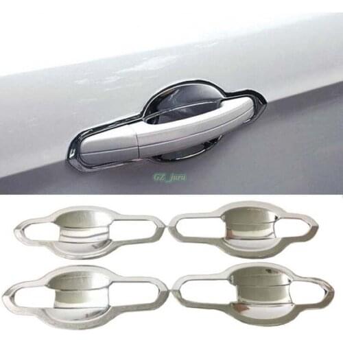 Car styling for Ford Kuga Escape 2013-2017 ABS Chrome Side Door Handle Bowl Cover Trim 3D stickers 8pcs