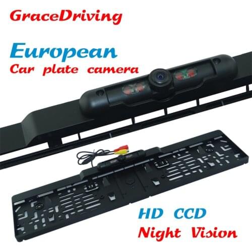 Free Shipping ,Newest Product European Car Reversing Rear View Camera European License Plate Camera Night Vision Backup