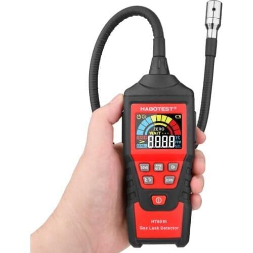 HT601 Natural Gas Leak Detector Combustible Gas Analyzer Visible Audible Alarm PPM Meter Monitor Methane 9999 PPM 20% LEL