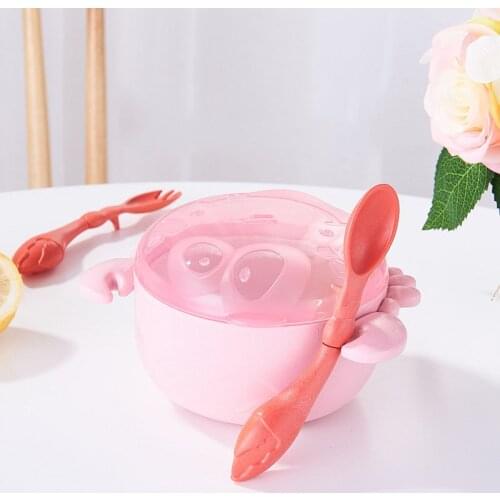 Baby Anti-hot Bowl Childrens Tableware Baby Learning Dish with Bowl Set PP Temperature Sensing Baby Feeding Bowl Spoon Dishes