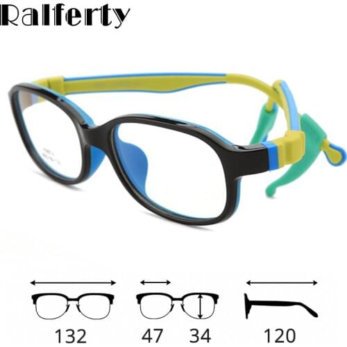 Ralferty Kids Optical Glasses Frame With Holder Unbreakable Ultra-light TR90 Sport Boy Girl Childrens Myopia Frame K8874