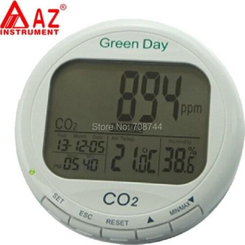 Range 0~9999ppm Indoor Air Quality Temperature RH AZ7788 CO2 Gas Detector Meter 3 in 1 Desktop Carbon Dioxide Datalogger