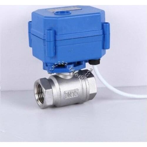 Two Way Stainless Steel Electric water Ball DN15 DN20 DN25 motorized ball valve DC5V DC12V DC24V AC220V