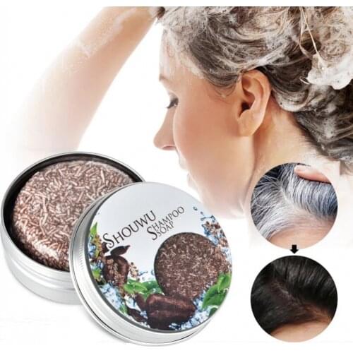 Polygonum Essence Hair Darkening Shampoo Soap Natural Organic Mild Formula Hair Shampoo Gray Hair Reverse Anti Loss Hair Care