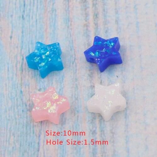 Fnixtar 10mm Synthetic Opal Star Beads Fire Opal Stone Beads Charm Hole Size 1.5mm 4 Colors Jewelry Accessory 20Piece/lot