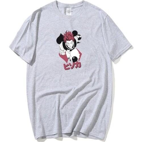 Japan Anime Hunter x Hunter Manga HxH Hisoka Morow T Shirt Men Pure Cotton T-shirt O-neck Short Sleeved Tee Fitted Apparel