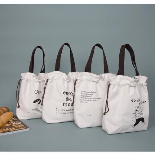 Canvas Lunch Bag Thick Aluminium Foil Lining Lunch Box Tote Cooler Handbag Picnic Dinner Container School Food Storage Bags