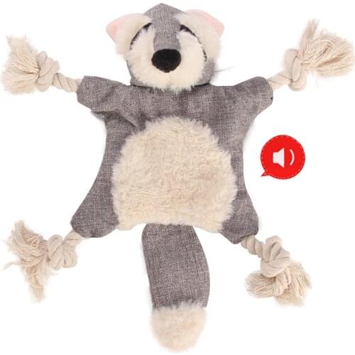 Pet Toys Bite-Resistant Bear Rope Dog Chew Toy Animal Shape Dog Squeaky Toy Pet Biting Toys Pet Supplies