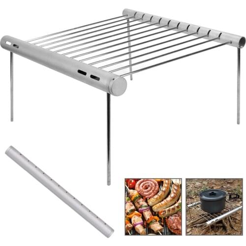 Non-stick Folding Barbecue Grill Portable Stainless Steel BBQ Grill Pocket Outdoor Camping Picnic Tool Barbecue Accessories