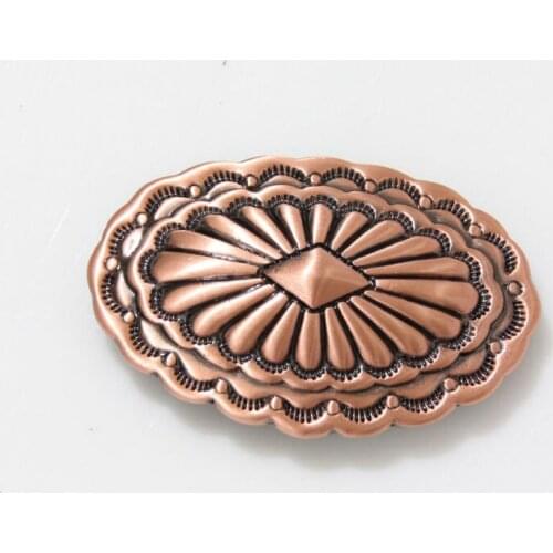 KBO03) 10pc Southwestern Oval Concho Size: 1-3/4" X 1-1/8" Antique-Copper