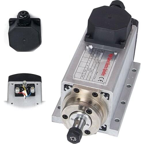 220V CNC Square Spindle Motor 1.5KW 800W Air Cooled Motor with Plug/Cable Box Version For DIY cnc milling machine tool