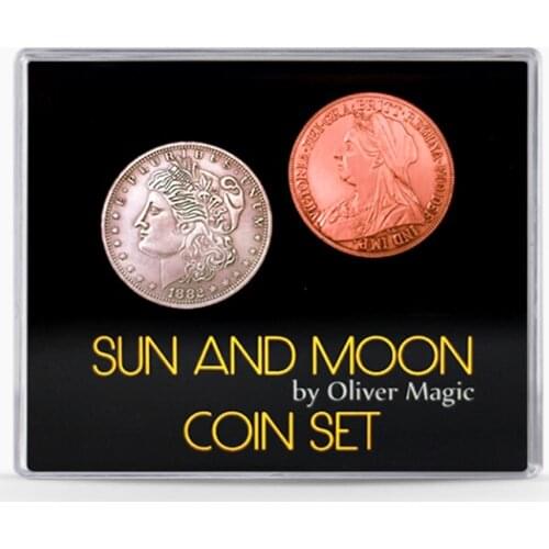 Sun and Moon Coin Set (Morgan/Queen Victoria) by Oliver Magic Coin Magic Tricks For Professional Magicians Illusions Close up